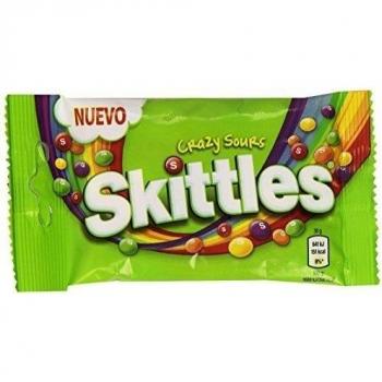 Skittles - Crazy Sours - Caramelos masticables con una crujiente capa de azúcar - 38 g