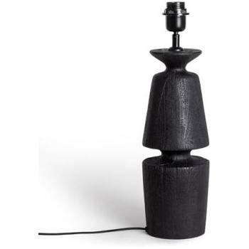 Base Lámpara de Mesa de Madera Alaia Iluzzia Negra para Decoración en Salón, Habitación y Dormitorio