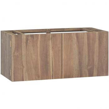 Mueble de baño de pared de madera maciza de teca 90x39x40 cm Marrón
