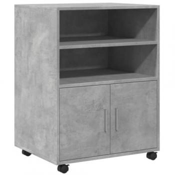 Armario con ruedas de madera ingeniería gris hormigón 60x48x81 cm, rodante, archivador para casa