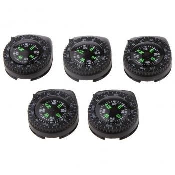 5pcs Set Mini Extraíble Brújula Venda De Reloj De Recorrido Al Aire Libre Senderismo