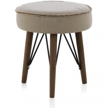 GEESE 7522 - Puf retro tapizado, diámetro de 42 cm