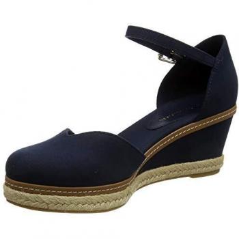 Sandalias Tommy Hilfiger Básicas de Punta Cerrada con Cuña Media Textil Beige 40