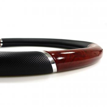 Cubre Volante Simil Madera Negro y Marrón 37-38 cm