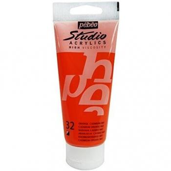 Pintura Acrílica Pébéo Studio 100 ml - Naranja Cadmio Imitación