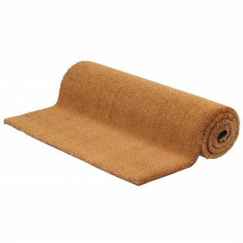 Felpudo de fibra de coco natural 100x200 cm Marrón vidaXL
