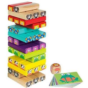 WOOMAX - Construcciones para niños torre de madera 52 piezas