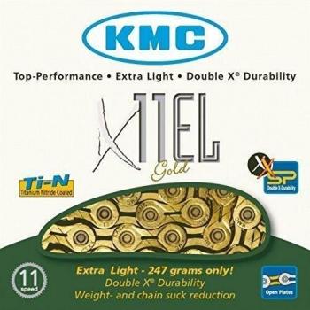 Â KMC Chain X-11-EL Cadena Estrecha, Unisex Adulto, Oro, 114 eslabones