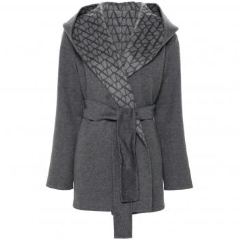 Valentino Women's Grey Wool Iconographe Coat Size 40