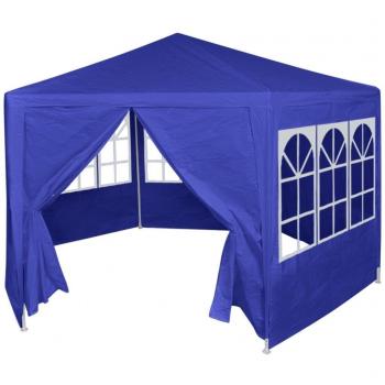 vidaXL Blue Hexagonal Marquee with 6 Side Walls 6.6'x6.6'