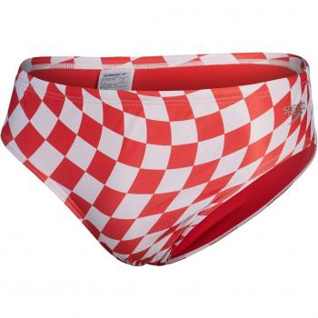 Bañador de hombre Speedo Allover Digital Brief 8cm rojo blanco