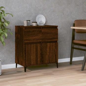 Aparador de madera contrachapada marrón roble 60x35x70 cm - Mueble de Almacenaje de Salón, Buffet para salón, Armario Auxiliar, Armario de Almacenamiento