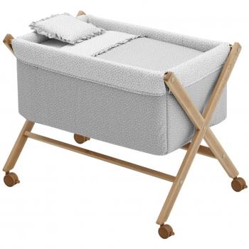 Minicuna Tijera Madera Liberty Gris/Natural 55X87X74 Cm