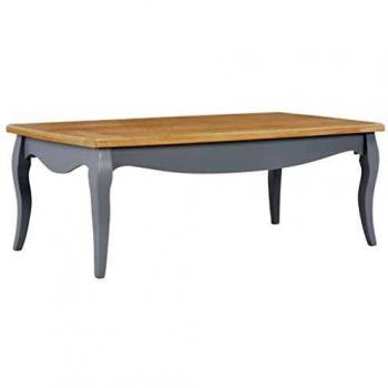 SengentoStyle Salontafel 110x60x40 cm massief grenenhout grijs en bruin