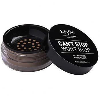 NYX Professional Makeup Polvos fijadores Can't Stop Won't Stop Setting Powder, Polvos sueltos, Acabado mate, Absorben brillos, Fórmula vegana, Tono: Medium-Deep