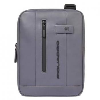 Piquadro Urban Leather Crossbody Bag for Men - 22 cm Grey