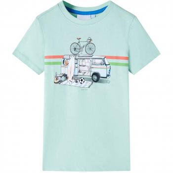 Camiseta infantil verde menta claro 104