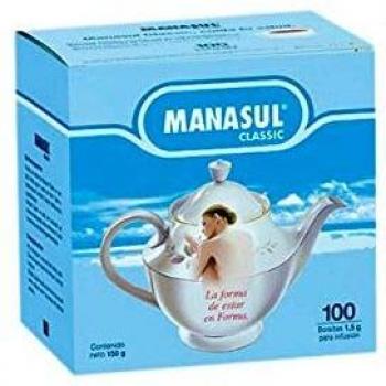 MANASUL Classic - Infusión Laxante a base de Sen, Melisa, Menta, Regaliz y Anis Verde, 100% Natural sin Conservantes ni Añadidos. Caja de 100 Bolsitas.