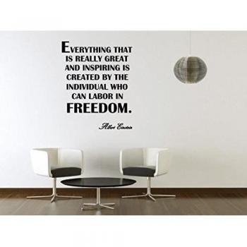 Diseño de JC ' todo lo que realmente un gran e inspiradores es... ' Albert Einstein wallkraft etiqueta engomada de la pared, negro, Small: 40cm x 50cm / 16 x 20