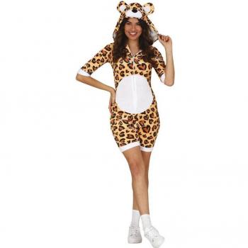 Disfraz de Leopardo Corto con Capucha para Mujer Guirca
