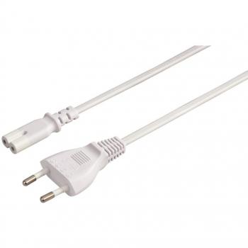 Hama - Mains Cable European Norm, 5 m, White, 5 m, Blanco