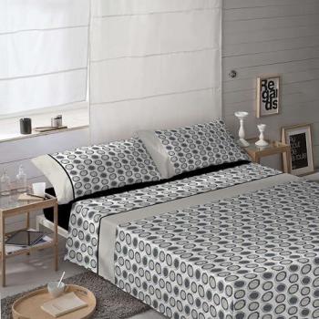 Juego de Sábanas Dots 4 Piezas para Cama de 150 cm - 50% Algodón, 50% Poliéster, Extra Suave, Incluye Sábana Bajera y Fundas de Alm