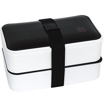 IRIS Lunchbox Bento, Blanco y Negro, 18.5x10.5x10.2 cm