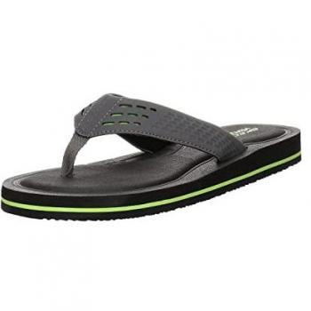 Skechers TOCKER SAGA BORA, Chanclas para Hombre, Charcoal Pu/Lime Trim, 40 EU