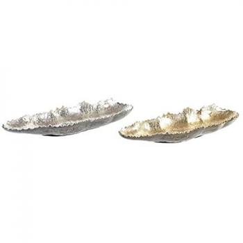 Centro de Mesa Moderno DKD Home Decor 60,5 x 19,5 x 8 cm Plateado Dorado (2 Unidades)