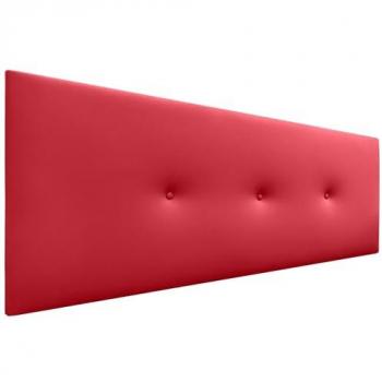 Cabecero de Polipiel Rojo Acolchado con Botones 145x50cm para Camas Modernas (120/135/140)