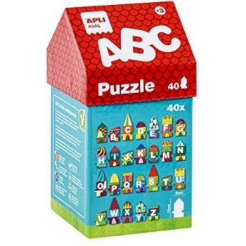 Apli kids-A, B, C Puzle Casita, 40 Piezas, Multicolor