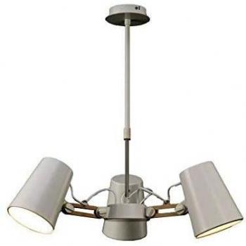 Lámpara Colgante Looker Blanco y Madera 3 Luces