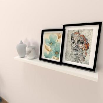 Henor Balda Pared Estante Madera FSC® Blanco 90 x 15 x 2.5 cm, Ajustable en Horizontal, Vertical e Inclinación, Carga Máxima de 30 kg