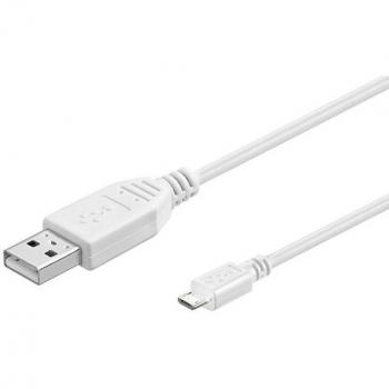 Cable de Conexión Micro USB Blanco de Alta Velocidad 0.15m