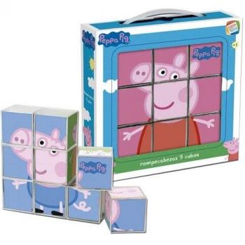 Cefa Toys Peppa Pig Rompecabezas, 9 Cubos, Multicolor, Miscelanea