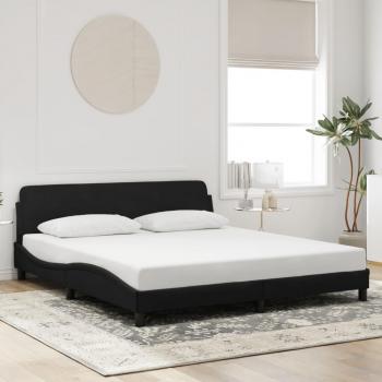 Cama solar sin colchón negra 180x200 cm en terciopelo con estructura de cama y cabecero de terciopelo negro 180x200 cm Vidaxl