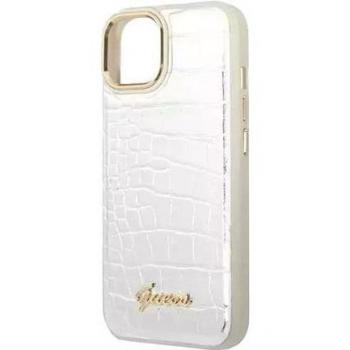 Funda Dura Croco PU Plateada para iPhone 14 Plus, Modelo GUHCP14MHGCRHS