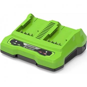 Cargador Doble Ranura Greenworks 24V 4A G24X2UC4
