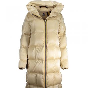 K-Way Quilted Women's Down Jacket with Hood in Beige, Size L