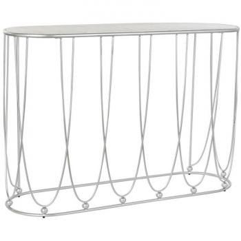 Consola DKD Home Decor Plateado Metal Blanco Mármol 115 x 35 x 78 cm