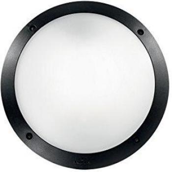 Aplique de diseño negro LUCIA 1 bombilla, difusor de luz para exterior empotrado en techo/pared, color negro, IP66, casquillo E27