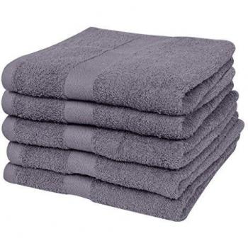 vidaXL 5 Toallas de algodón color gris antracita, 50 x 100 cm, 500gr/m²