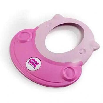 OKBABY Visera De Baño Hippo- Material Libre De Bpa - Protege Los Ojos Y Los Oídos Del Agua - Se Adapta A La Forma De La Cabeza De 45 A 50 Cm - Gorro De Protección Suave Para La Ducha Y El Baño -, Rosa