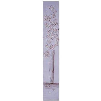 Belssia Lienzo Pintado a Mano con Diseño Flores con Búcaro II, Madera, Multicolor, 25x4x150 cm