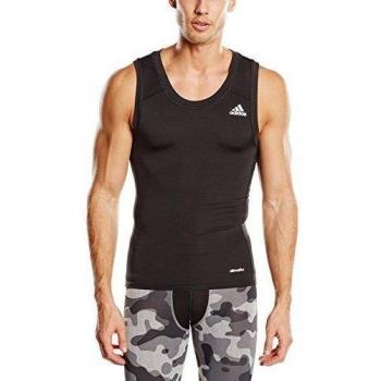 adidas TF Base Tank - Camiseta para hombre, color negro / blanco, talla 3XL