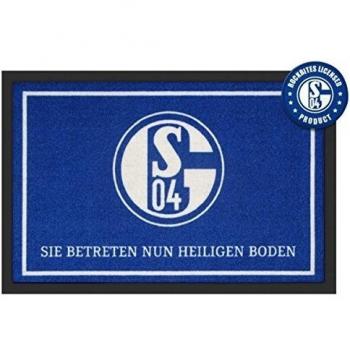 Felpudo FC Schalke 04 con texto en alemán, 60 x 40 cm, base antideslizante, con licencia oficial