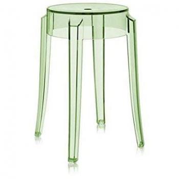 Kartell Charles Ghost Taburete, Verde, 39x46x37 cm, 2 Unidades