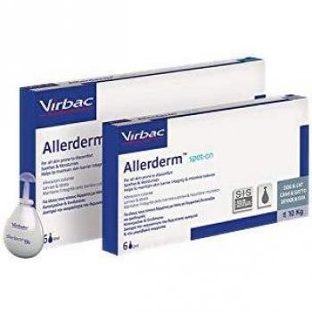Allerderm Spot On Pipetas Dermatológicas para Cuidado de la Piel en Perros y Gatos de más de 10 Kg, Paquete de 6