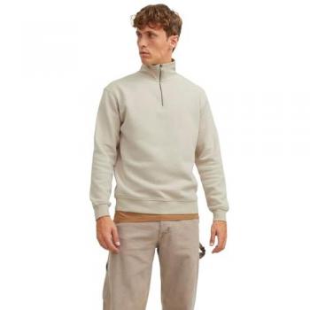 Jack & Jones Men's Bradley Half Zip Sweatshirt - Moonbeam - Size S