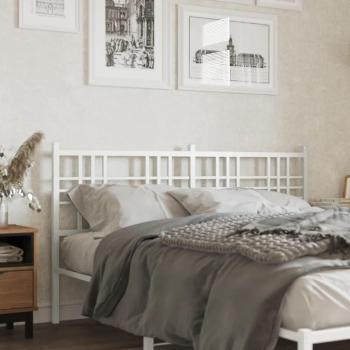 Cabecero de metal blanco 150 cm Vidaxl